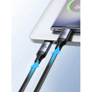 2 in 1 kabelis Joyroom speedy series SA21-1T2 USB-C - USB-C / USB-C 1.5m Juodas 7