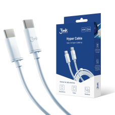 3mk Hyper Kabelis USB-C / USB-C 100W 2m - Baltas