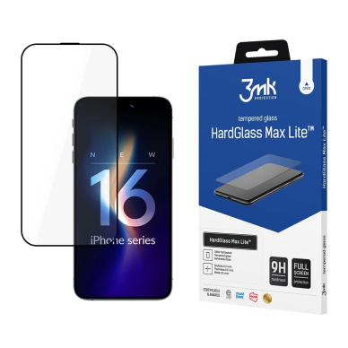 3mk HardGlass Max Lite Apsauginis stiklas iPhone 16 Pro