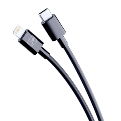 3mk Hyper Kabelis USB-C / Lightning 20W 1.2m - Juodas 3