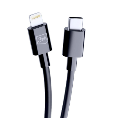 3mk Hyper Kabelis USB-C / Lightning 20W 1.2m - Juodas 8