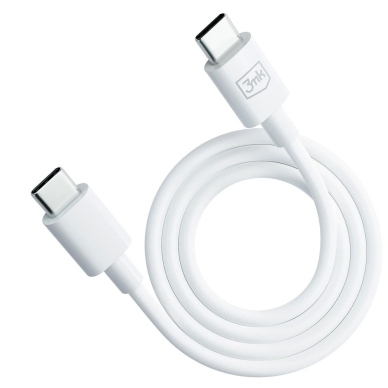 3mk Hyper Kabelis USB-C / USB-C 100W 1.2m - Baltas 2