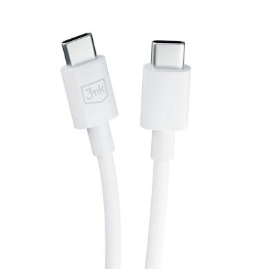 3mk Hyper Kabelis USB-C / USB-C 100W 1.2m - Baltas 8