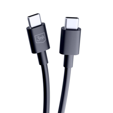 3mk Hyper Kabelis USB-C / USB-C 100W 1.2m - Juodas 8