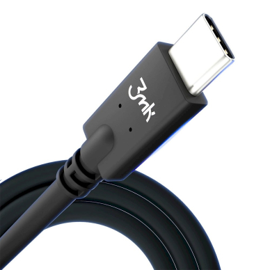 3mk Hyper Kabelis USB-C / USB-C 100W 4K 60Hz 1m - Juodas 5