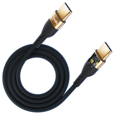 3mk Hyper Silicone Kabelis USB-C / USB-C 100W 2m - Juodas 3