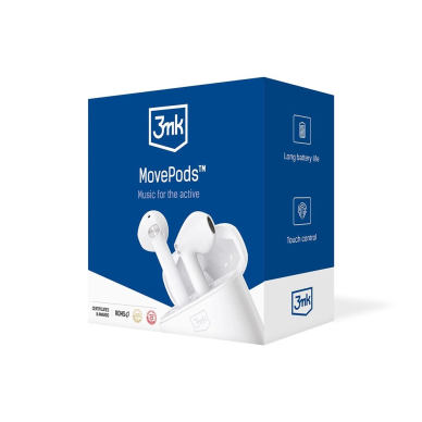 3mk MovePods in-ear wireless Bluetooth 5.3 Ausinės - baltas 8