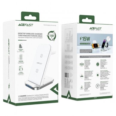 Acefast 3in1 wireless charging station for phone, headphones, smartwatch white (E15) 4