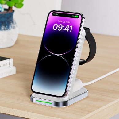 Acefast 3in1 wireless charging station for phone, headphones, smartwatch white (E15) 5