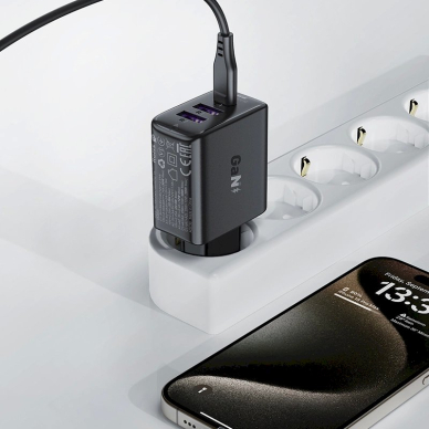 Acefast A57 PD 35W GaN Įkroviklis  2 x USB-A + USB-C 3 ports - Juodas 4