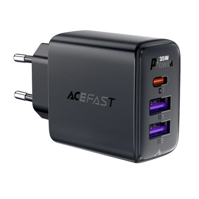 Acefast A57 PD 35W GaN Įkroviklis  2 x USB-A + USB-C 3 ports - Juodas