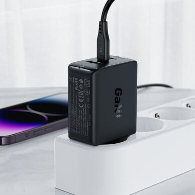 Acefast fast charger GaN (2xUSB-C / USB-A) PPS / PD / QC4+ 65W Juodas (A41) 1