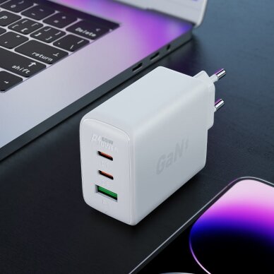 Acefast fast charger GaN (2xUSB-C / USB-A) PPS / PD / QC4+ 65W Juodas (A41) 6