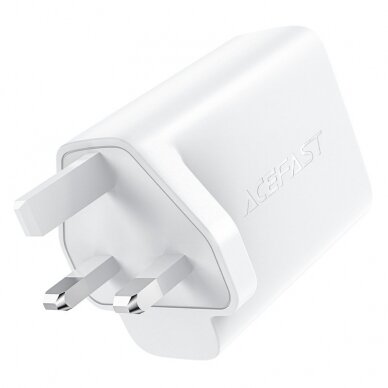 Acefast GaN charger (UK Įkroviklis) 2x USB Type C 50W, Power Delivery, PPS, Q3 3.0, AFC, FCP black (A32 UK) 1