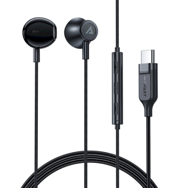 Acefast L2 in-ear ausinės USB-C connector, microphone remote control 1.2 m - Juodas 1