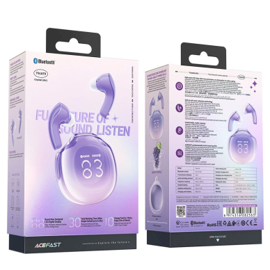 Acefast T9 Bluetooth 5.3 in-ear wireless ausinės - Violetinis 7