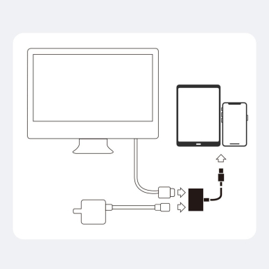 Adapteris Joyroom Lightning (Male) į Digital HDMI (Female) + Lightnin (Female) FullHD 1080p 60Hz Baltas (S-H141 white) 2