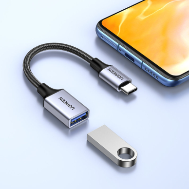 Adapteris USB C (male) - USB (female) 3.0 OTG cable 0.15m Ugreen US378 - Juodas 12