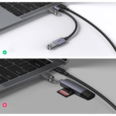 Adapteris USB C (male) - USB (female) 3.0 OTG cable 0.15m Ugreen US378 - Juodas 5