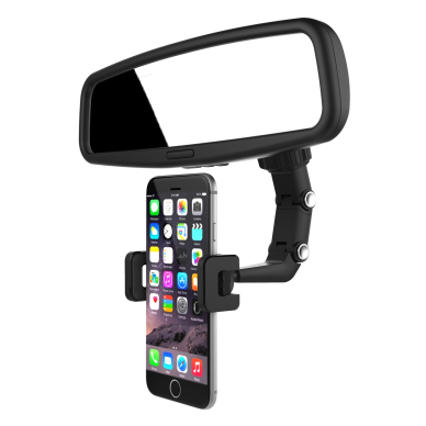 Adjustable car rearview mirror holder for smartphone black 4