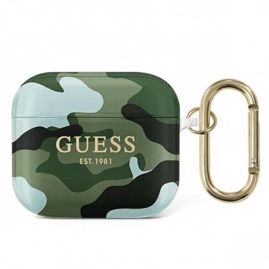 Airpods Dėklas Guess GUA3UCAMA AirPods 3 cover Žalias Camo Collection KOW068