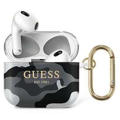 Airpods Dėklas Guess GUA3UCAMG AirPods 3 Juodas Camo Collection KOW068