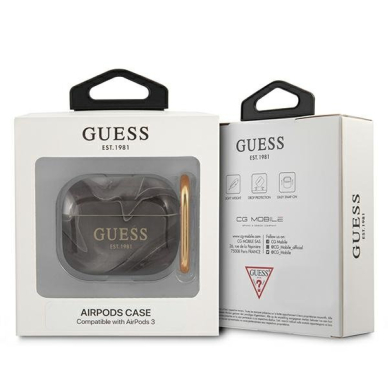 Airpods Dėklas Guess GUA3UNMK AirPods 3 cover Juodas Marmuras Collection KOW068 2