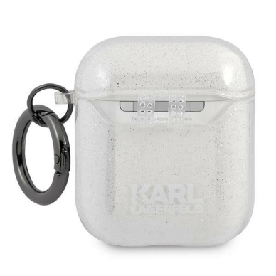 Airpods Dėklas Karl Lagerfeld KLA2UKHGS AirPods cover Sidabrinis Glitter Karl`s Head KOW068 1