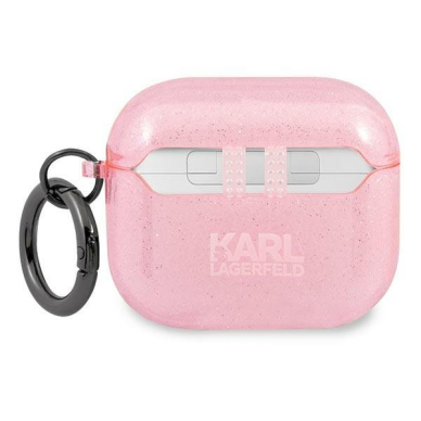 Airpods Dėklas Karl Lagerfeld KLA3UKHGP AirPods 3 cover Rožinis Glitter Karl`s Head KOW068 1