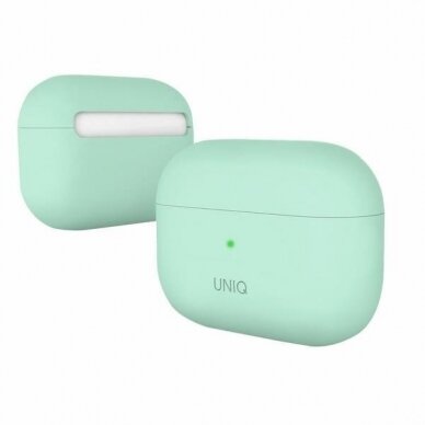 Akcija! Dėklas Lino AirPods Pro silikoninis mėtinis 1