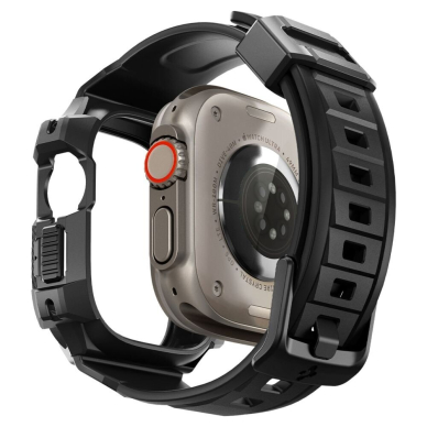 Akcija! Dėklas skirtas Apple Watch Ultra + Curea - Spigen Rugged Armor Pro - Juodas 1