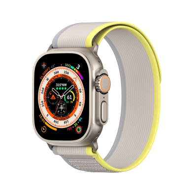 Akcija! Apyrankė Dux Ducis Strap YJ Version Apple Watch Ultra/9/8/7/6/SE/5/4/3/2/1 (42, 44, 45, 49 mm) - Geltona/smėlinė