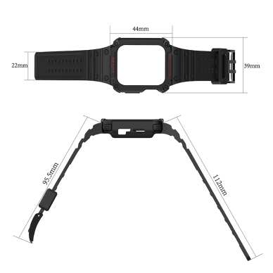 Akcija! Apyrankė Protect Strap Band for Watch 9 / 8 / 7 / 6 / 5 / 4 / 3 / 2 / SE (45 / 44 / 42mm) Rožinė- auksinė 4