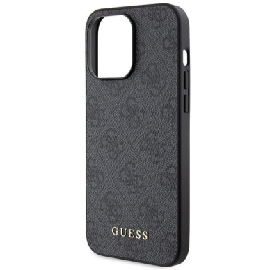 Akcija! Dėklas Guess 4G Metal Auksinis Logo   iPhone 15 Pro Max - Pilkas  5