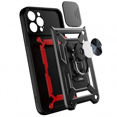 Akcija! Dėklas Hybrid Armor Camshield iPhone 14 Pro Max Juodas  7