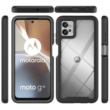 Akcija! Dėklas skirtas Motorola Moto G32 + Folie - Techsuit Defense360 Pro - Juodas 1