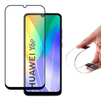 Akcija! Huawei Y6P apsauginis stiklas Wozinsky Nano juodais kraštais