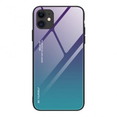 Akcija! iPhone 12 Pro dėklas Gradient glass šviesiai mėlyna-tamsiai mėlyna NZXR928