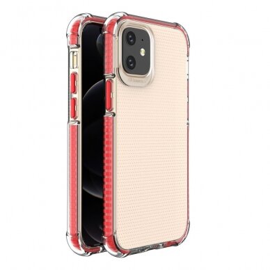 Akcija! Iphone 12 Mini dėklas Spring Armor raudonais kraštais