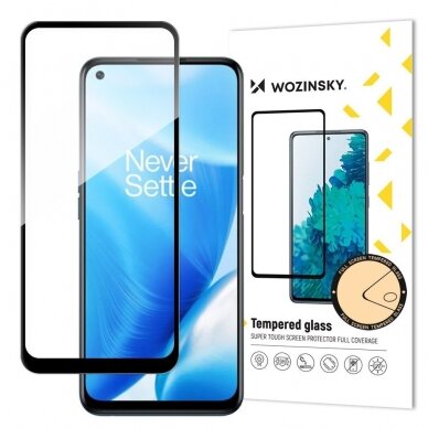 Akcija! OnePlus Nord N200 5G stiklas Wozinsky Tempered Glass Full Glue juodais kraštais