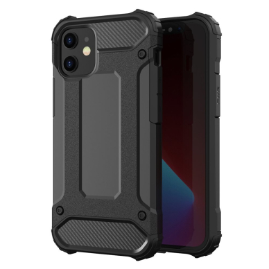 Akcija! *** Pažeista pakuotė *** Tvirtas Apsauginis Dėklas Iš Tpu Ir Pc Plastiko 'Hybrid Armor Case Tough Rugged' Iphone 12 Pro Max Juodas