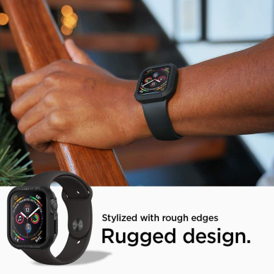 Akcija! Rėmelis SPIGEN RUGGED ARMOR APPLE WATCH 4/5/6 / SE (44MM) juodas  2