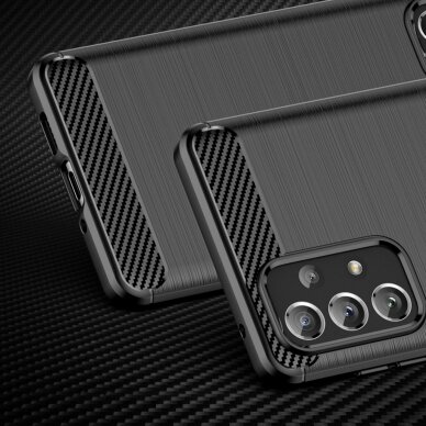 Akcija! Samsung galaxy A73 5G dėklas "Carbon case" TPU juodas 2