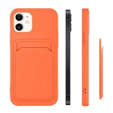 Akcija! Iphone 13 Pro dėklas Card Case silicone wallet raudonas 2