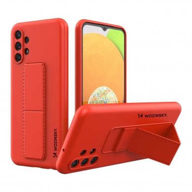 Akcija! Samsung Galaxy A23 dėklas WOZINSKY KICKSTAND raudonas NZXR928