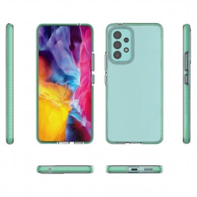 Akcija! samsung galaxy a73 5G dėklas Spring Case  TPU  skaidrus juodais kraštais 1