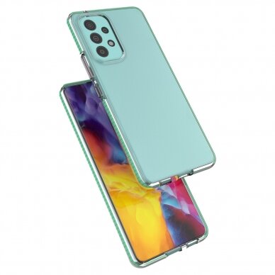 Akcija! samsung galaxy a73 5G dėklas Spring Case  TPU  skaidrus juodais kraštais 3