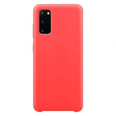 Akcija! Samsung Galaxy A72 dėklas "Silicone case soft flexible rubber" silikonas raudonas