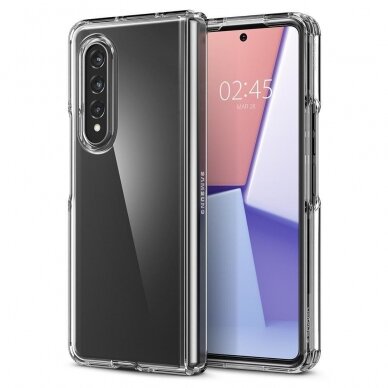 Akcija! Samsung galaxy Z Fold 3 Dėklas Spigen ULTRA HYBRID Skaidrus