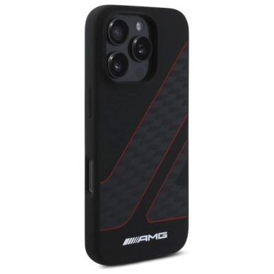 AMG Checkered Flag Pattern MagSafe Dėklas iPhone 16 Pro Max - Juodas 1